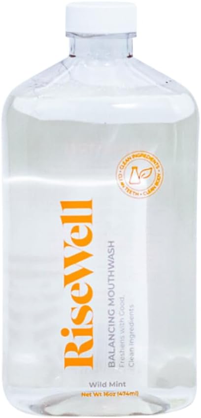 RiseWell Balancing Mouthwash - Alcohol Free, Alkaline pH Balancing with Xylitol, Non Fluoride Mouthwash for Adults