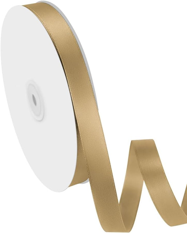 5/8" Width x 100 Yards Champagne Gold Satin Ribbon, Perfect for DIY Craft, Gift Wrapping, Party Decoration