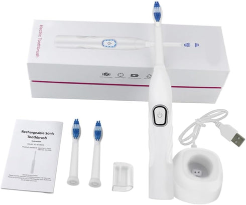 Set S Electric Toothbrush Vibration Toothbrush USB Rechargeable for Home Use White