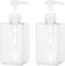 Pump Bottle 15oz/450ml, Refillable Plastic Empty Lotion Soap Dispenser for Bathroom Shampoo and Body Wash, Clear 2 Pack