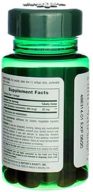 Nature's Bounty Lutein, 20 mg, 40 Softgels