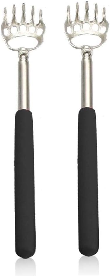 2PCS Back Scratchers, Bear Claw Shaped Scratcher with Extendable Metal Retractable Telescopic Handle