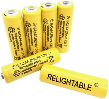 NiCd AA/AAA 600mAh 1.2V Rechargeable Batteries, 6PCS for Solar Lights, Garden Lights, and Remotes