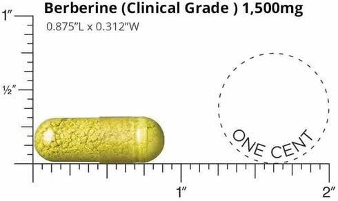 DOCTORS' PREFERRED Berberine Clinical Grade Supplement, 1500 mg per Daily Serving, 30-Day Supply