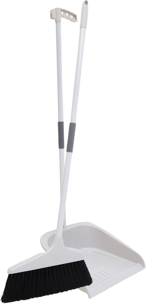 KALLORY Broom and Dustpan Set, Dust Pan and Broom Combo for Floor Cleaning, Long Handle for Indoor Outdoor Use