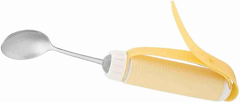 Oumefar Easy Grip Eating Aids Spoon, Disabled Utensil Stainless Steel Fork Arthritis Elder Aid Tablewares Flexible