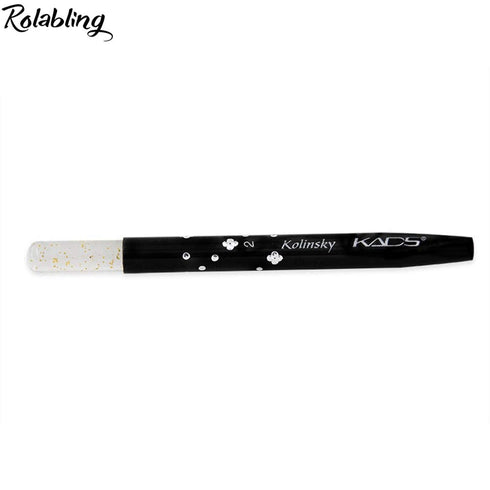 Black Size 2# 100% Kolinsky Sable Acrylic Nail Art Brushes UV Gel Nail Painting Pen Brushes (Size 2)