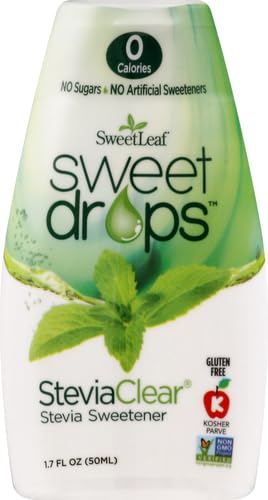 SweetLeaf Sweet Drops - Flavored Liquid Sweetener, Stevia Extract, Zero Calories, Gluten Free, Keto Friendly, Non GMO, Natural Flavors, Sugar Alternative - Stevia Clear, 1.7 Fl Oz (Pack of 1)