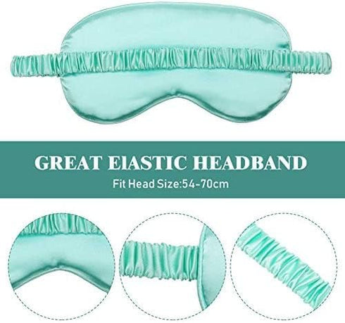 4 Pcs Silk Eye Mask, Smooth Soft Satin Sleep Mask with Ear Plugs for Travel Nap Relaxation, Light Colors