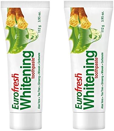 FARMASI Eurofresh Miswak Natural Toothpaste, Whitening for Good Smile, 3.95 oz, 2 Pack for Tea and Coffee Stains