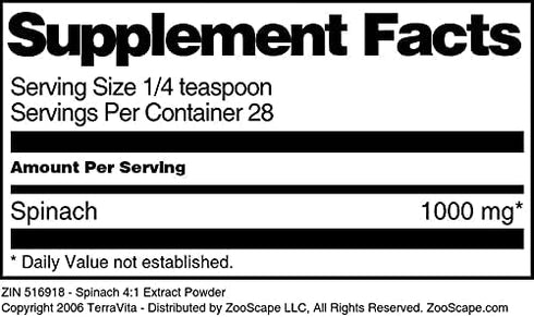 Terravita 4:1 (1 oz, 516918) Spinach Extract Powder ZIN: