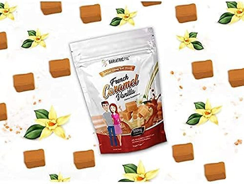 BariatricPal Sugar-Free Calcium Citrate Soft Chews, 500mg with Probiotics, 90 Count, French Caramel Vanilla