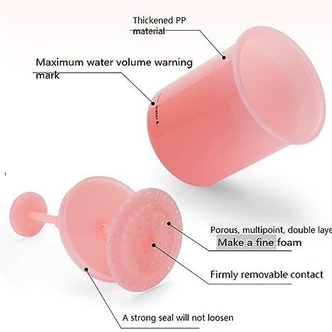 White Foam Cup Whip Bubble Maker - Portable Facial Cleanser Foam Maker for Home Travel Skin Care