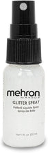 Mehron Makeup GlitterSpray, Hair and Body Glitter Spray, 1 fl oz (30 ml), White, Perfect for Beauty & Parties