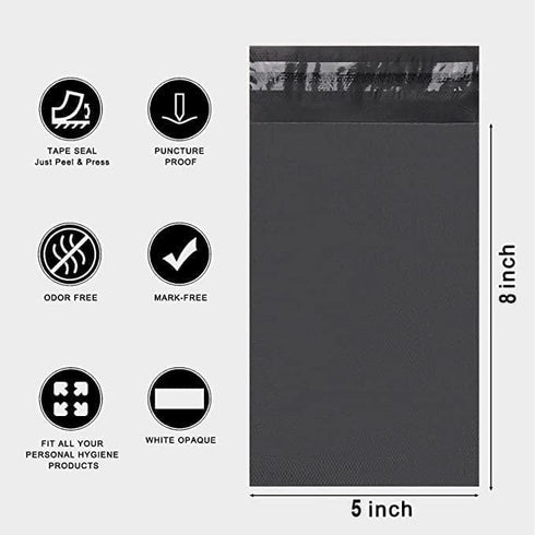 Sanitary Napkin Disposal Bags, 500pcs Grey Opaque Feminine Personal Storage Bags for Tampons, Pads, Liners