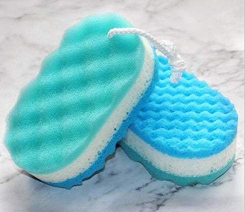 Pack of 3 Exfoliating Foam Sea Sponge, Soft Bath Shower Sponges for Women Men, Extra Large Size