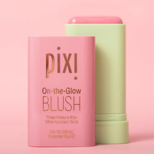 Pixi On-the-Glow Blush Stick, Hydrating Tinted Moisture Blush with Ginseng, Aloe Vera & Fruit Extracts, 19g (Fleur)