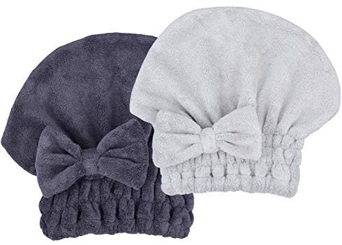 Microfiber Hair Drying Towels Head Wrap with Bow-Knot Shower Cap Hair Turban Bath Cap for Curly Long Hair Gift