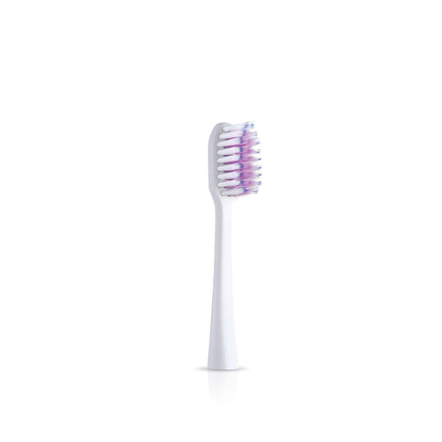 GUM Sonic Powered Toothbrush, Tapered Bristles Clean Below The Gumline, Bundle, White, 1 Handle + 2 Refills