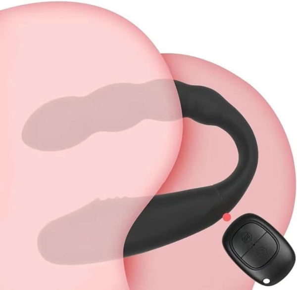 GURIDO Double-Head Vibrator Clitoral Stimulator with 10 Vibration Modes, Vibrating Double-Ended Anal Bead