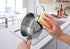 Okleen 9 Pack, 4.3x2.8x1.4 inches. Yellow Multi Use Scrub Sponge. Made in Europe. Odorless Heavy Duty and Non Scratch