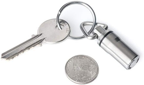 GUS Mini Pill Fob, Made in USA, Stainless Steel Keychain Holder, Compact Design