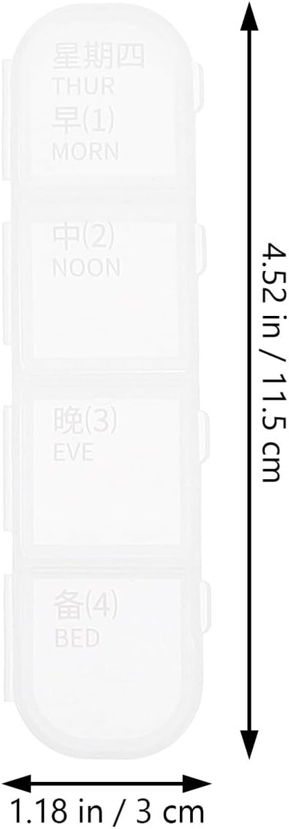HINTRMENT 28-Compartment Portable Weekly Pill Organizer Small Medicine Storage Container with Sealing Lid, Large
