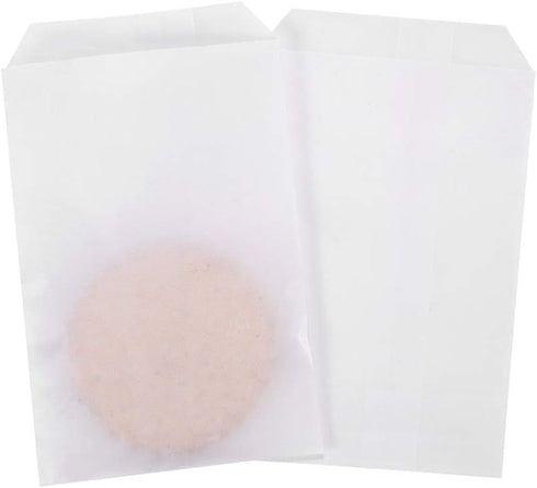Pack of 100 Quotidian White Flat Medium Wax Glassine Paper Bags 4" x 6" (10 x 15.2cm) - Buffet Craft Supplies, Business