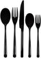 Disposable Black Flatware Set 5-in-1 - Elegant, Durable, and Lightweight Cutlery for