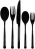 Disposable Black Flatware Set 5-in-1 - Elegant, Durable, and Lightweight Cutlery for
