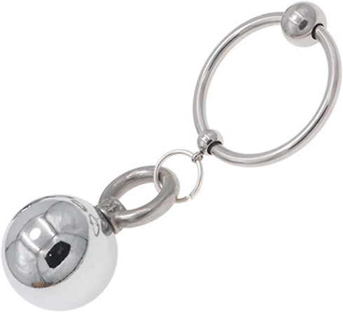 Weighted Stainless Steel Penis Ring with Beads for Enhanced Stimulation