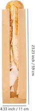 Honkenda 50 Pack Packaging (23.2x4.3 inch) Baguette Kraft Paper Bread Bags with Clear Front Window and Seal stickers