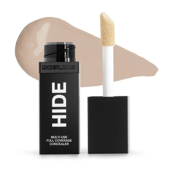 HIDE Liquid Concealer, Oil Free Concealer for Blemishes, Dark Circles & Scars, Medium to Full Coverage, Linen, 0.5 fl oz