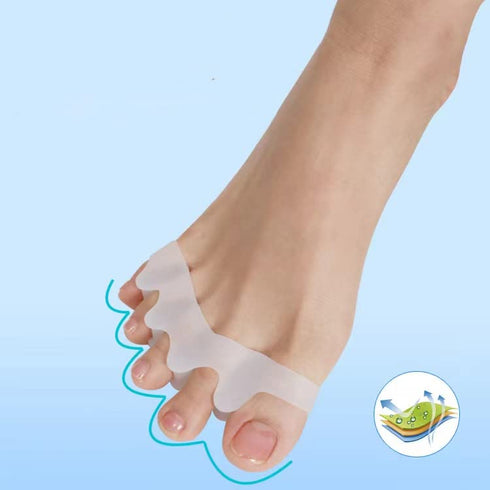 Toe Separators for Functional Fitness Athletes - Toe Straighteners for Foot Pain Relief, Plantar Fasciitis, Dark Black-A