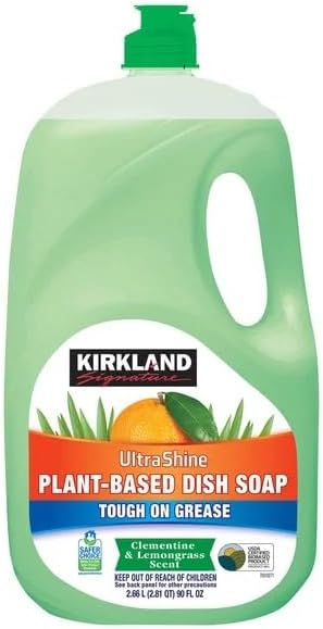 KIRKLAND Signature Ultra Shine Plant Based Dish Soap, 90 Fluid Ounce