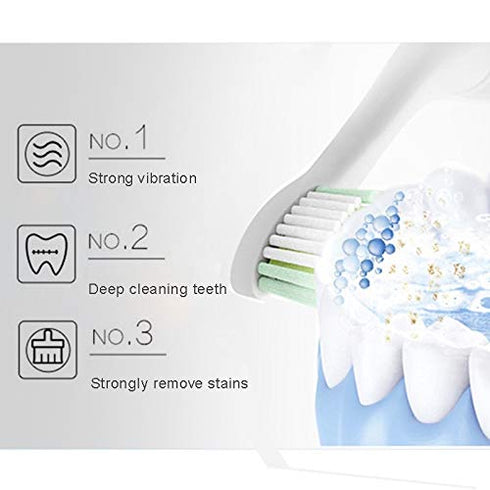 RED-NI Sonic Electric Toothbrush, 4 Free Replacement Heads Included, USB Fast Charging Waterproof Toothbrush, Pink