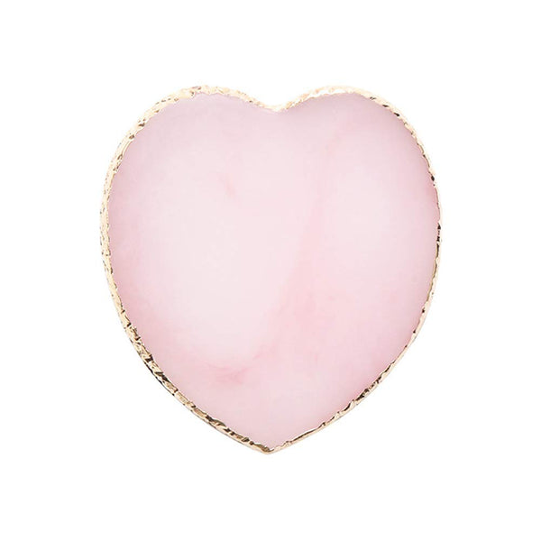 Resin Nail Art Plate Palette, Makeup Gel Polish Color Mixing Plate, Golden Edge Heart Shaped Display Holder