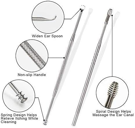 BetyBedy Ear Cleansing Tool Set, 7 Pcs Ear Pick Kit with Storage Box and Small Cleaning Brush
