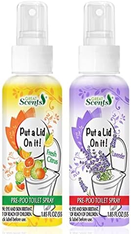 Set of 2 Fresh Toilet Pre Use Sprays, Fresh Citrus & Lavender Scents - Minimizes Foul Odors (2)