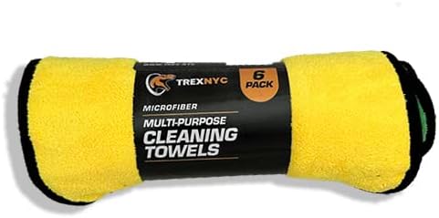 TrexNYC Microfiber Roll, Car & Kitchen Dish Cloths Absorbent Towels in Roll, (6)