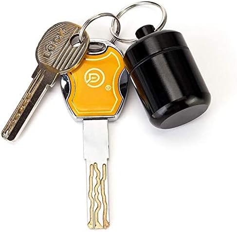 Pill Keychain Holder - Small Waterproof Pill Box Organizer Portable Pill Holder Keychain (Black, 2PCS)