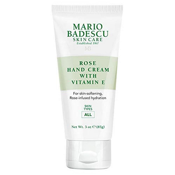 Mario Badescu Rose Hand Cream with Vitamin E, Non-Greasy, Fast-Absorbing for Dry Hands, 3 Oz