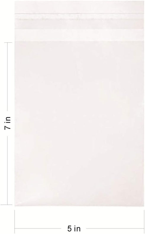 5 x 7-inch Crystal Clear Resealable Cello Cellophane Bags for Candy, Cookies, Cards - Pack of 100