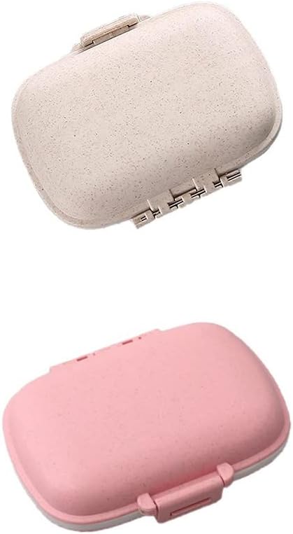 Noguez Medication Pill Box, Pill Organizer, Portable Pill Box with 8 Departments, Weekly