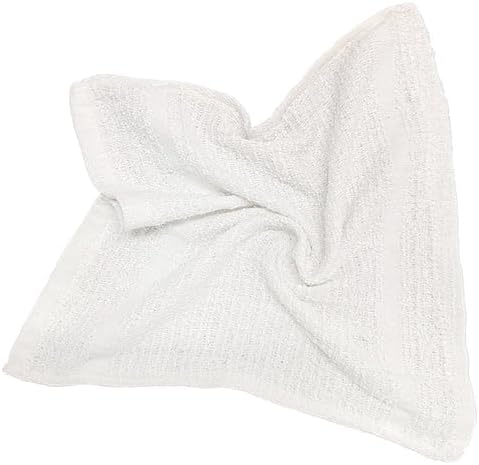60 Count Pure White Terry Wash Cloth, 12 x 12 Inches, Ideal for Home, Auto, Kitchen, Commercial Grade Rags