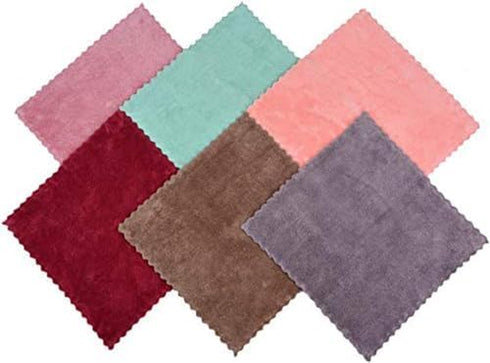 Microfiber Rag Bulk Multi-Functional for House Furniture, Reusable Rags Kitchen Wipes, 6 Colors (6pack, 11x11)