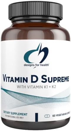 Designs for Health Vitamin D Supreme, 5000 IU with 2000mcg Vitamin K, 60 Capsules