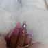 Pink Press On Nails - Luxury Fake Nails with Powder Sequins Art, Acrylic False Tips for Women and Girls