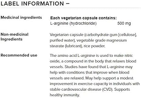 Natural Factors - L-Arginine, Supports Muscle Metabolism, 90 Vegetarian Capsules