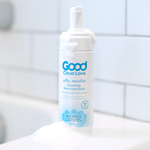Good Clean Love Ultra Sensitive Foaming Feminine Wash, pH-Balanced Vaginal Soap, 5 Oz, Natural Ingredients